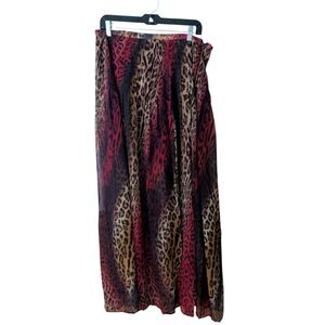 Jeans By Buffalo Animal Print Leopard Bohemian Maxi Skirt Size 14
